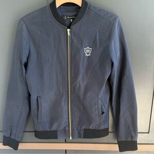 Massimo Dutti Navy Bomber Jacket • M/4